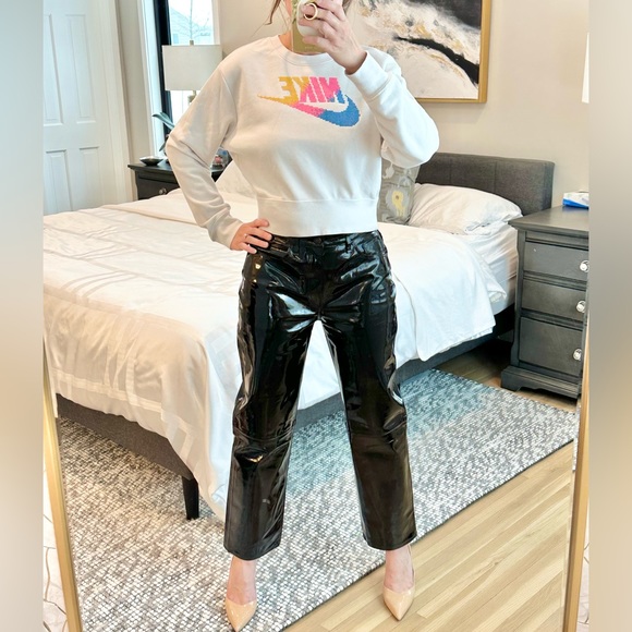 rag & bone patent leather crop straight leg pant size 27 - Picture 2 of 12